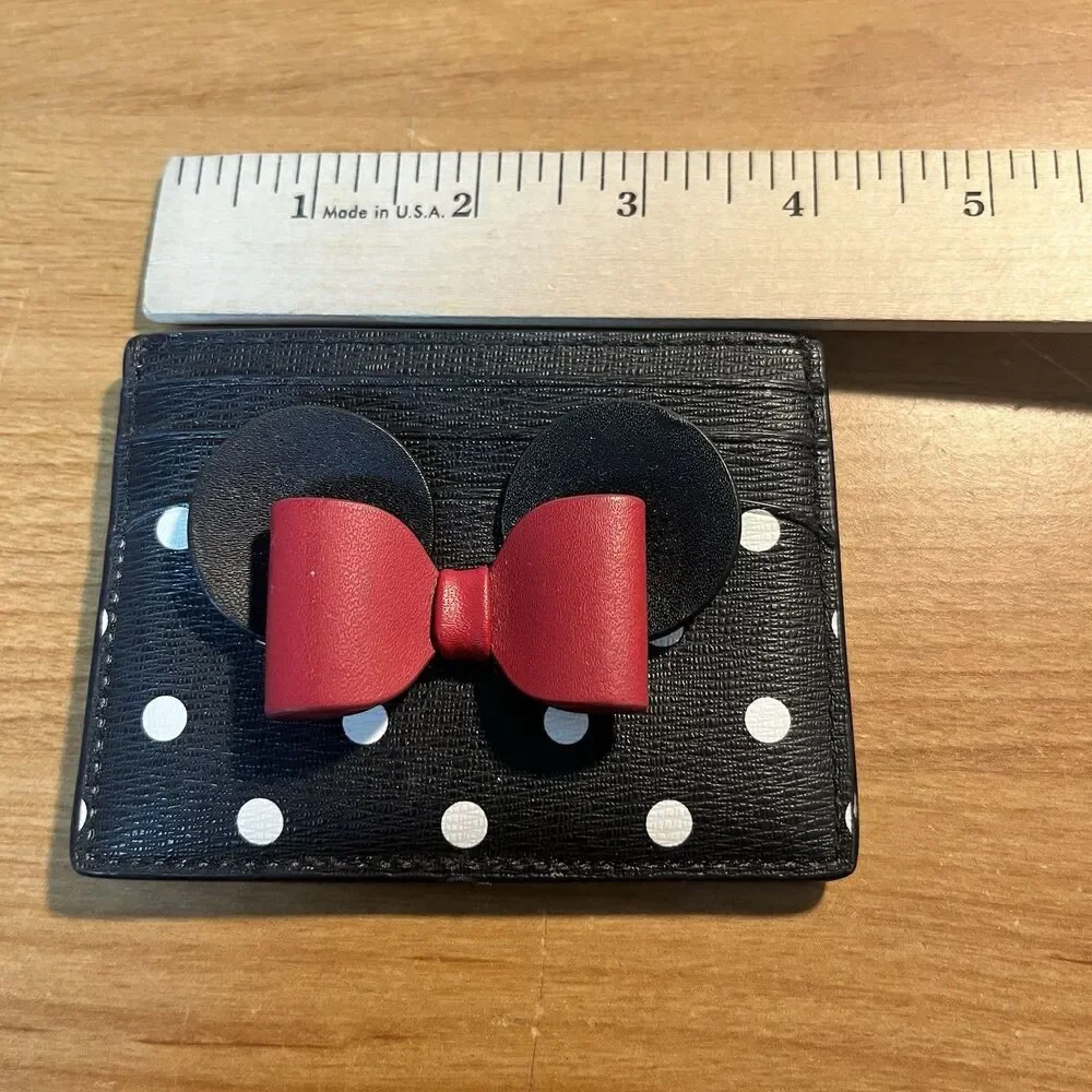 Disney X Kate Spade New York Womens Multicolor Minnie Mouse Card Holder Wallet